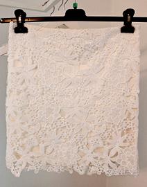 Gonna tubino bianco Only in pizzo