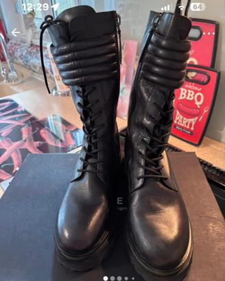 Stivali Biker boot Emanuèlle Vee vera pelle 39