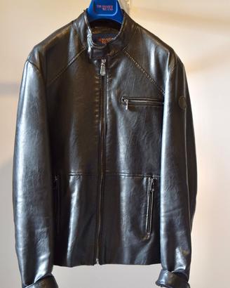 Giubbotto biker Trussardi Jeans, ecopelle nera 46