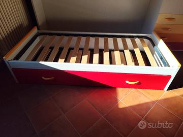 Letto singolo contenitore per cameretta 