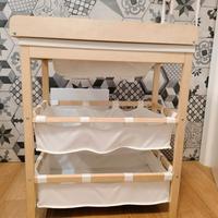 Fasciatoio legno con vaschetta per bagnetto