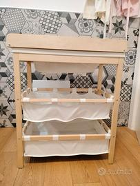 Fasciatoio legno con vaschetta per bagnetto