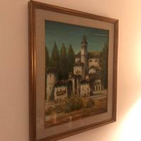 Quadro '900 paesaggio ed elegante cornice dorata