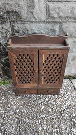 Mobiletto portaspezie in legno rustico + boccette