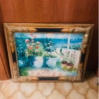 Dipinto Fiori in Primavera con cornice vintage