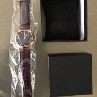 Orologio da uomo cinturino in pelle con confezione