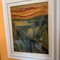Quadro punto a croce L’urlo di munch da collezione