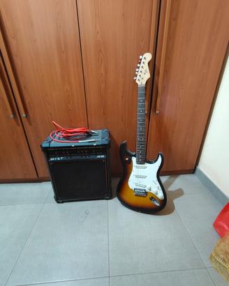 chitarra elettrica htx + amplificatore fbt gx50