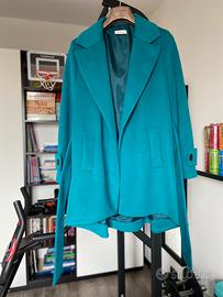Cappotto donna taglia 42 azzurro blu petrolio