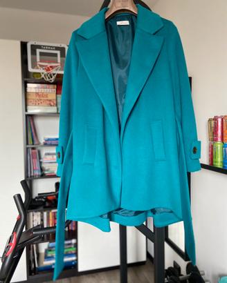 Cappotto donna taglia 42 azzurro blu petrolio