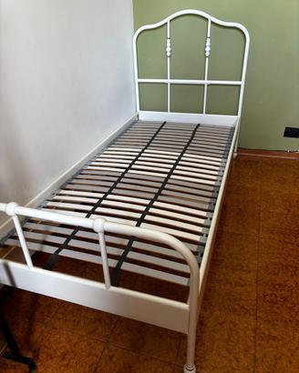 Letto singolo ferro bianco materasso e doga incl
