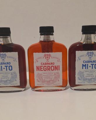 3 Bottiglie Carpano Mignon NUOVE con Omaggio 