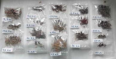 Lotto resistenze elettriche, diodi, relè,......