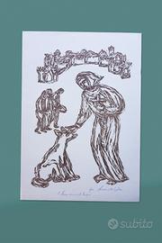 Grande xilografia originale firmata degli anni ’50
