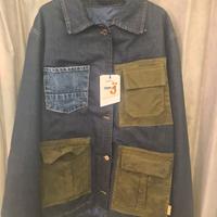 giubbotto displaj jeans inserti militari large