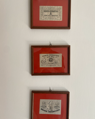 3 quadretti Moneta Patriottica Venezia 1848