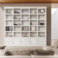 LIBRERIA, ESPOSITORE, PARETE ATTREZZATA LACCATA.