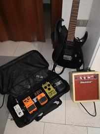 Chitarra elettrica Cort X 100 pedali effetti ampli