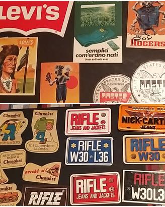 Lotto 19 adesivi anni 80 teamatica Jeans