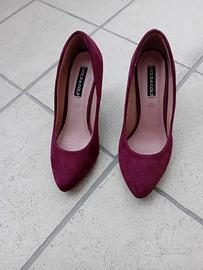 Décolleté camoscio bordeaux n. 37 belle scarpe