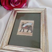 quadro vintage carta papiro Toro Alato arredamento