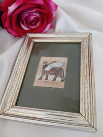 quadro vintage carta papiro Toro Alato arredamento