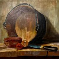 Quadro natura morta vintage  olio su tela firmato