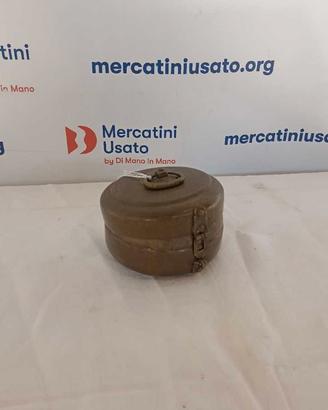 Scatola in bronzo inciso per pane Indiano