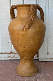 Grande anfora in terracotta vintage con manici,
