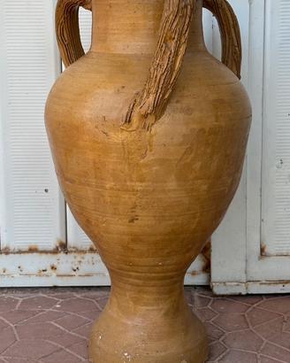 Grande anfora in terracotta vintage con manici,
