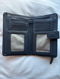 Portafoglio blu in similpelle