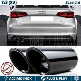 TERMINALI di Scarico AUDI A3 8V Neri Acciaio Inox