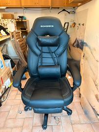 Sedia Gaming/ufficio SONGMICS Poggiapiedi/reclin