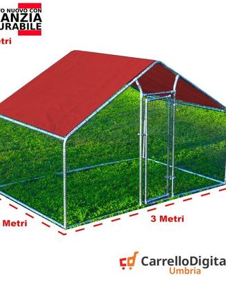 Gabbia per Polli 3x2m x 2mH-6mq - rosso