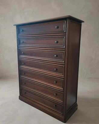 Cassettiera Settimino Classico in Legno 7 cassetti