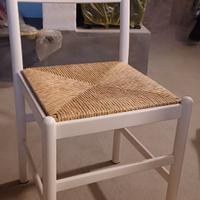 4 sedie laccate bianco impagliate perfette