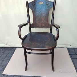 Sedia poltroncina in legno curvato FISCHEL Vienna 