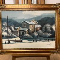Quadro Vincenzo di Giorgio paesaggio innevato
