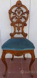 Coppia sedie con spalliera intarsiata