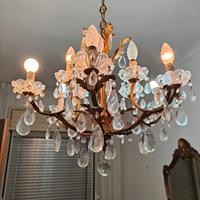 Lampadario antico a gocce - antiquariato 