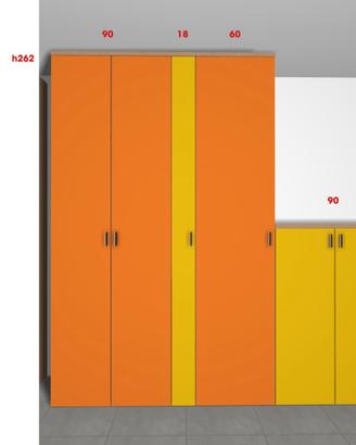 Cameretta con armadi modulari