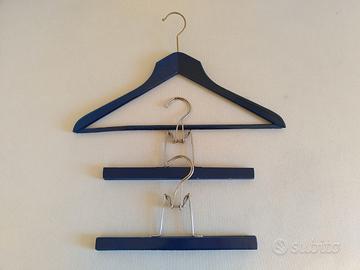 Tre grucce anni '80 in legno blu notte