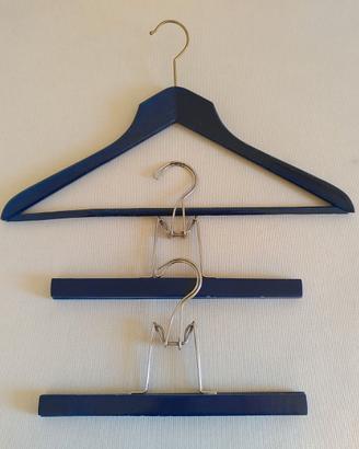 Tre grucce anni '80 in legno blu notte