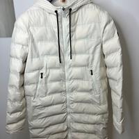 Piumino lungo 100g bianco panna/crema, taglia L.