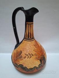 Anfora in terracotta decorata artigianale vintage