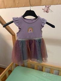 Vestito bambina arcobaleno glitter
