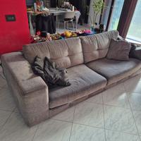 divano artigianale 4 posti in tessuto grigio