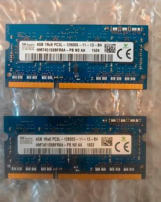 2x4gb ram ddr3L sodimm sk hynix