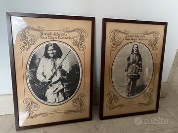 Quadri stampe antiche apache e cowboy