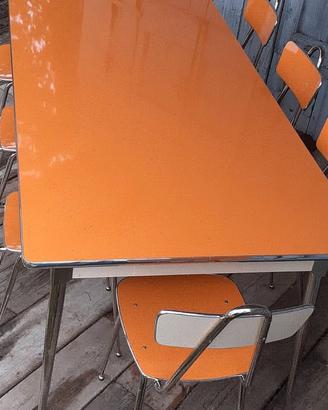 tavolo cucina vintage formica arancione